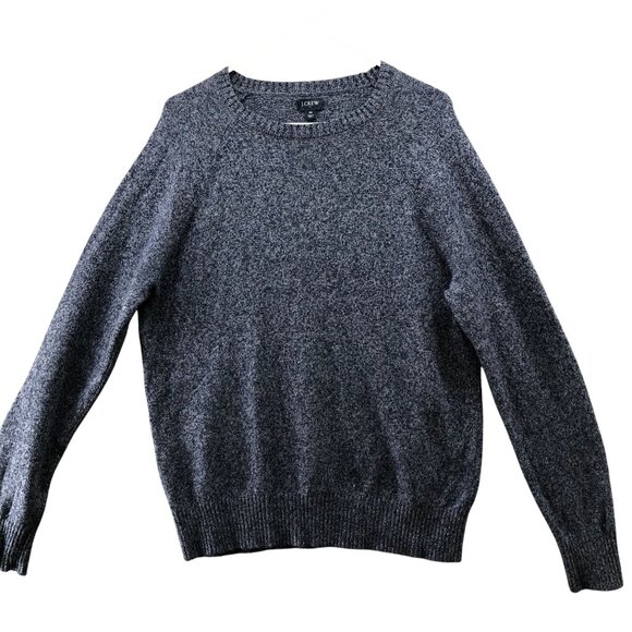 J. Crew Stretch Wool Sweater Mens M Crewneck Blue Heather Pullover Navy - Picture 1 of 8
